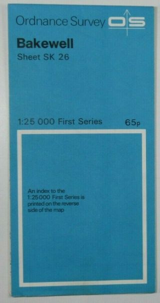 1957 Old Vintage Os Ordnance Survey 1:25000 First Series Map Sk 26 Bakewell