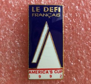 T04 Pins America Cup 92 Voilier Defi Francais Yacht Club Vintage Lapel Pin Badge