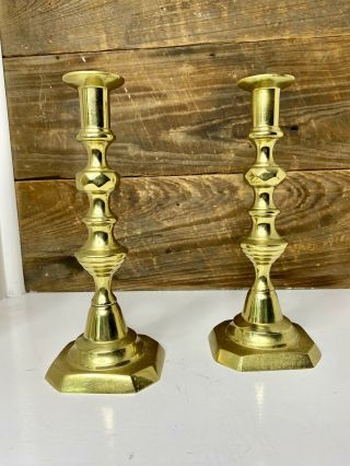 Two Vintage Virginia Metalcrafters Harvin Brass Candlesticks 3052