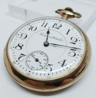 Antique 1911 Hampden Watch Co 14k Gold Filled Wm.  Mckinley Pocket Watch 4 Repair