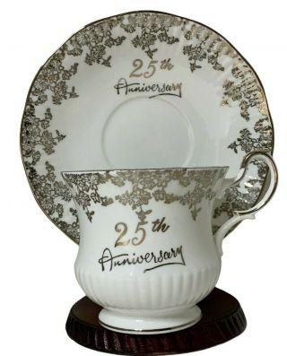25th Anniversary Teacup And Saucer Set Queen 