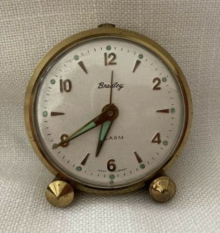 Vintage Bradley Desk Table Alarm Clock Glow In The Dark Hands