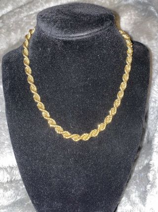 Vintage Gold Over Sterling Rope Necklace