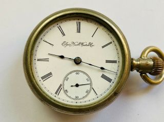Antique 1883 Elgin 18s 7j Pocket Watch W/ Fahys Oresilver Case For Restoration