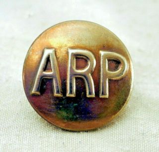 Vintage Arp Air Raid Precaution Wardens Uniform Button Brass Buttons B 