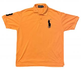 Vtg Polo Ralph Lauren Big Pony Orange Shirt Size Xl Golf Polo Rugby