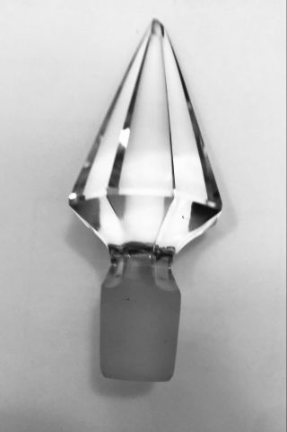Vintage Diamond Shaped Cut Glass Crystal Bottle Stopper