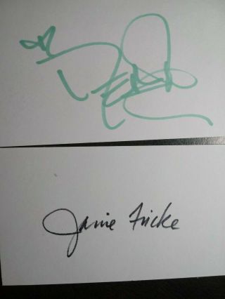 Janie Frick & Deana Carter 2 Hand Signed Autograph 3x5 Index Card 