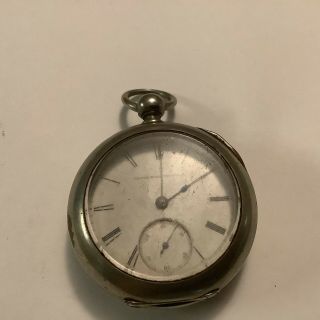 Elgin Pocket Watch,  Keywind,  Dueber Silverine Case,  Circa 1881
