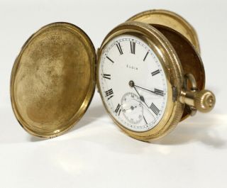 Vintage Mens Elgin Pocket Watch Yellow Gold Case