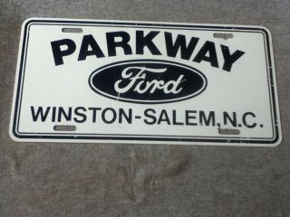 Dealer License Plate Vintage Parkway Ford Winston Salem Nc Metal Rustic
