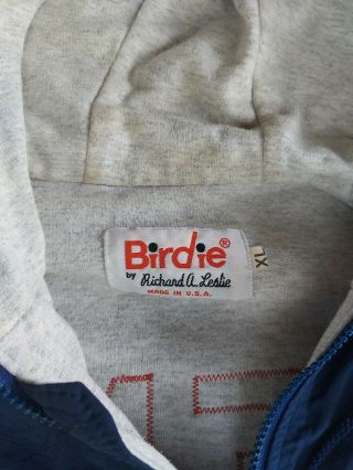 Vintage Birdie by Richard A Leslie Mens XL Blue Nylon Jacket PENN TRACK Made USA 3
