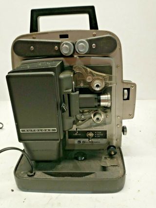 Vintage Bell & Howell Autoload Eight Design 346a Movie Projector Turns On