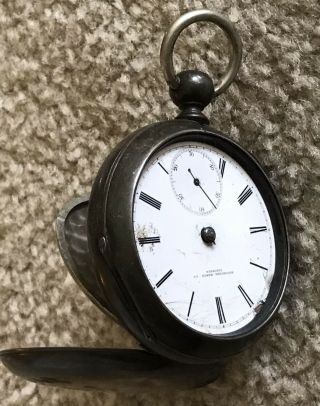 Vintage Rockford Pocket Watch 18s Coin Silver Case Open Face Parts Not Running