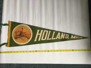 Holland Michigan Windmill Park Vintage Pennant Flag Banner Antique Stitched