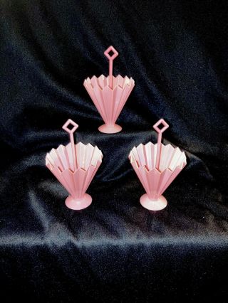 Set Of 24 - Vintage Pink Umbrella Shower Party Table Decorations Candy Dish