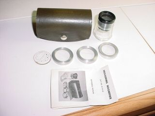 Vintage Bausch & Lomb 7x Measuring Magnifier Loupe Case Instructions 3,  Lens
