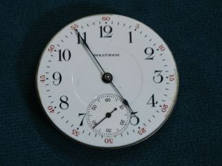 Antique 1908 Waltham 17j Pocket Watch Movement - - For Repair /parts