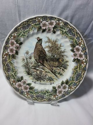 Churchill Wildlife Scenes 10 " Dinner Plate Phasiana Pheasants Great Cond