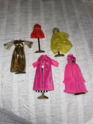Rare Vintage Dawn Maxi Mod Dresses With Stand Coat Outfit,  Pink/black Striped