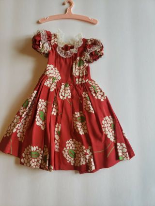 Vintage 1950s For Ideal Little Miss Revlon 18 In Doll - Red Dress W White Flowers
