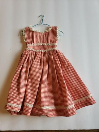 Vintage 1950s For Ideal Little Miss Revlon 18 In Doll - Red Checker Dress