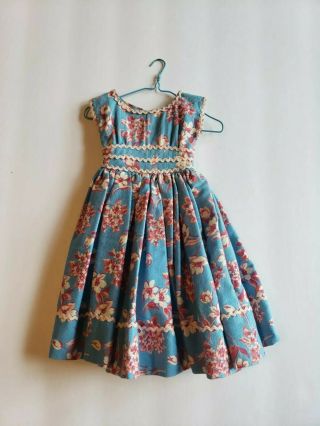 Vintage 1950s For Ideal Little Miss Revlon 18 In Doll - Blue Dress W Pink Flower