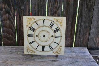Antique American Wooden Clock Dial Suits A Groaner Movement