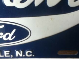 Dealer License Plate Vintage Matthews Ford Asheville NC Rustic Metal 2