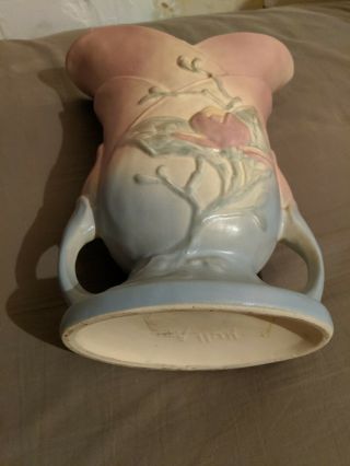 Vintage Hull Art Pink Magnolia Vase,  Double Handle