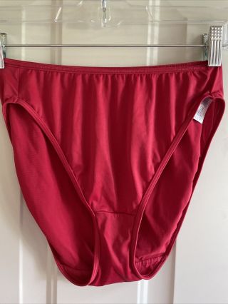 Vtg Vassarette Panties Sexy Red Bikini Underwear Size 8 Hi Cut Panties Briefs