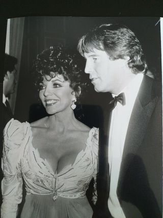Joan Collins And Bill Wiggins 1987.  Press Photo 10x8