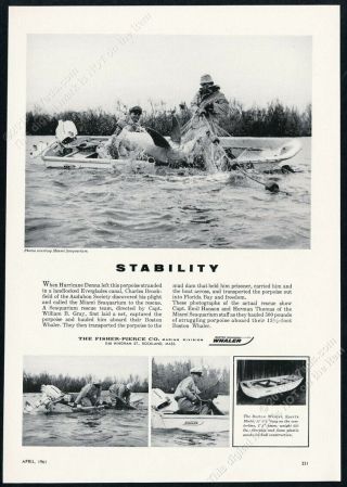 1961 Boston Whaler Sports Boat Miami Seaquarium Photo Vintage Print Ad