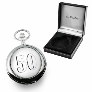 50th Golden Wedding Anniversary Gift Engraved Pocket Watch 50 Gold Years Gifts