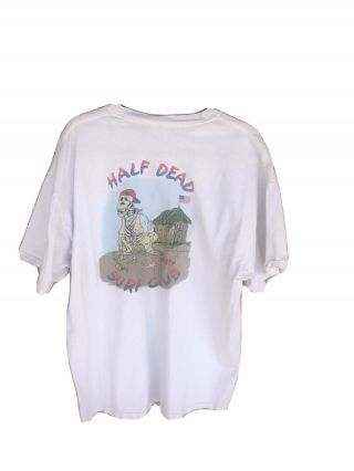 Half Dead Surf Club T - Shirt Mens Xl White Cotton Vintage 2001 Skully