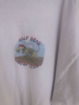 Half Dead Surf Club T - shirt Mens XL White Cotton Vintage 2001 Skully 3