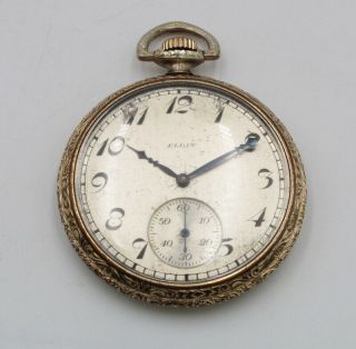 Vintage Elgin 15 Jewel Model 3 Grade 315 Open Faced Pocket Watch No Res 239 - 2