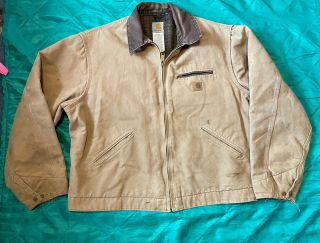 Vintage Carhartt Blanket Lined Work Jacket Size Xl Distressed - Dirty