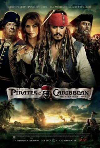 " Pirates Of The Caribbean;on Stranger Tides ".  Classic Movie Poster Various Sizes