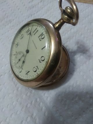 Waltham Pocket Watch,  1894,  Gold Plated.  Engraved.  Clyde M.  Welsh.  1910 Pilot.