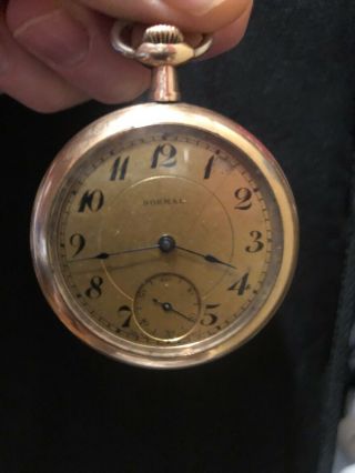 Swiss Made Normal 7 Jewel Mechanical Wind Up Vintage Pocket Watch Great