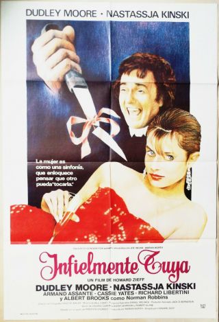 Unfaithfully Yours 1984 Dudley Moore,  Nastassja Kinski Argentinian Poster