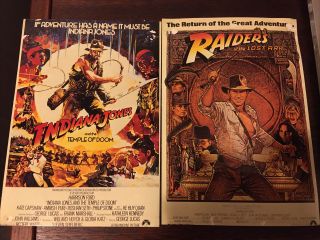 Set Of 2 Indiana Jones Postcards - Raiders Of Lost Ark & Temple Of Doom