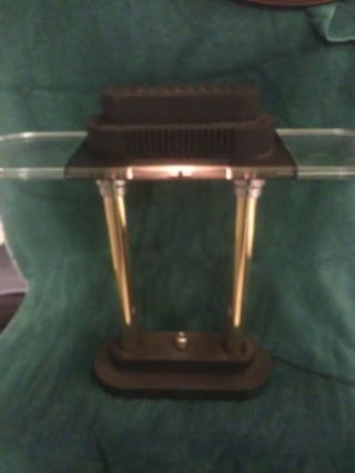 Vintage Designer Halogen Desk Lamp Brass And Glass 80 
