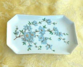 Vintage Hollohaza Hungary Porcelain Floral With Gold Gilt Dish