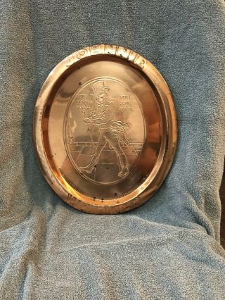 Vintage Johnnie Walker Tip Tray Copper Serving Tray Whiskey Bar Ware