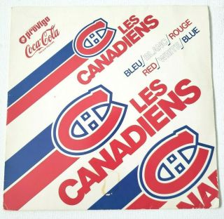Vintage 1981 Les Canadiens Hockey 45 Vinyl Coca Cola Bleu Blanc Rouge Como