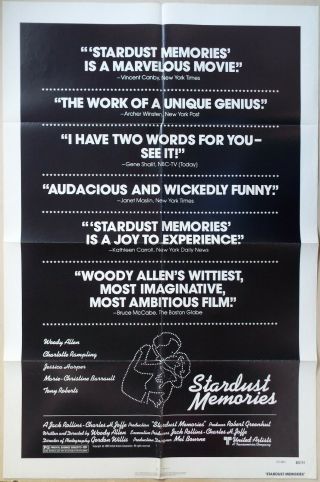 Stardust Memories 1980 Woody Allen Us One Sheet Poster