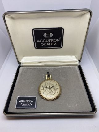 Vintage 1980s Bulova Accutron Quartz Gold Fill Pocket Watch Villanova University