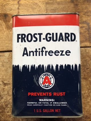Vintage Frost Guard Antifreeze Gallon Can With Top Red White And Blue 1 Gallon